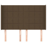 Testiera ad Orecchio-Testata con Orecchie MarroneScuro147x16x118/128cm inTessuto 196038