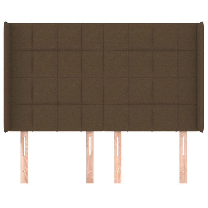 Testiera ad Orecchio-Testata con Orecchie MarroneScuro147x16x118/128cm inTessuto 196038