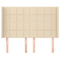 Testiera ad Orecchio-Testata con Orecchie Crema 147x16x118/128 cm in Tessuto 292699