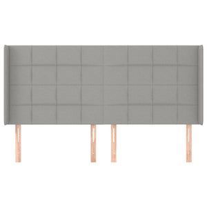 Testiera ad Orecchio Grigio Chiaro 163x16x118/128 cm in Tessuto