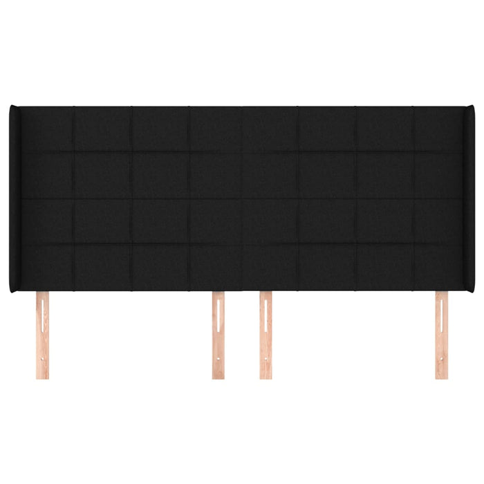 Testiera ad Orecchio Nera 183x16x118/128 cm in Tessuto 3119596