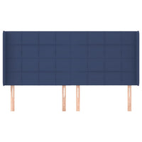 Testiera ad Orecchio-Testata con Orecchie Blu 183x16x118/128 cm in Tessuto 233735