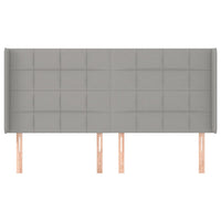 Testiera ad Orecchio-Testata con Orecchie Grigio Chiaro 203x16x118/128 cm in Tessuto 656288