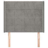 Testiera ad Orecchio Grigio Chiaro 83x16x118/128 cm in Velluto 3119610