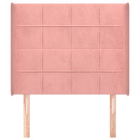 Testiera ad Orecchio Nera 83x16x118/128 cm in Velluto 3119615