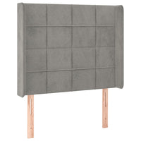 Testiera ad Orecchio Grigio Chiaro 93x16x118/128 cm in Velluto 3119616