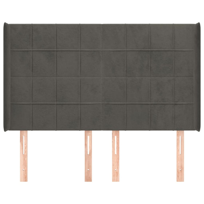 Testiera ad Orecchio GrigioScuro 147x16x118/128cm in Velluto 3119629