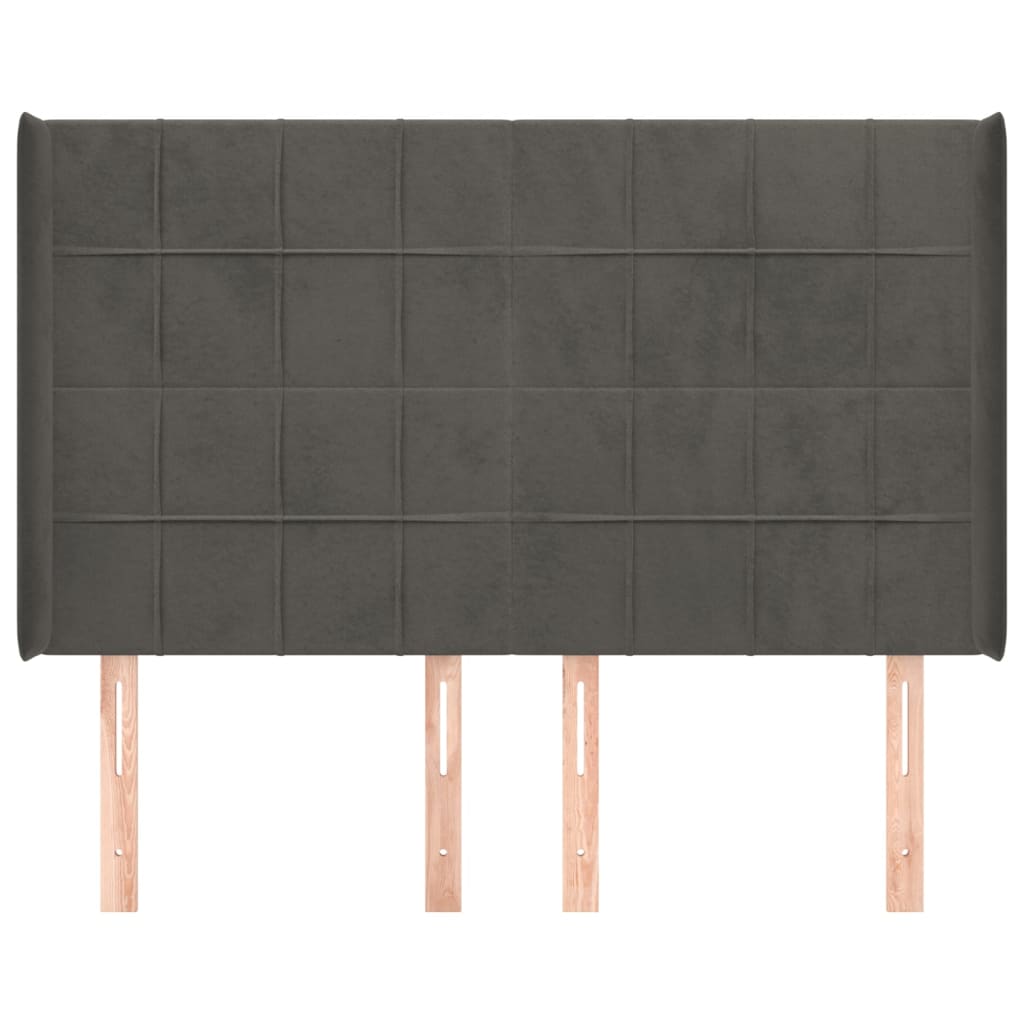 Testiera ad Orecchio GrigioScuro 147x16x118/128cm in Velluto 3119629