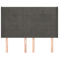 Testiera ad Orecchio GrigioScuro 147x16x118/128cm in Velluto 3119629