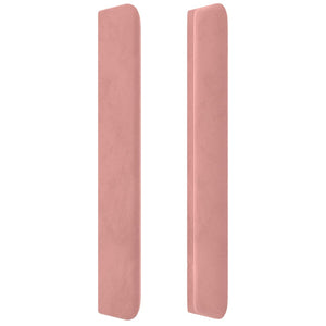 Testiera ad Orecchio Rosa 163x16x118/128 cm in Velluto 3119639