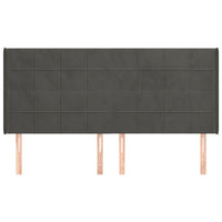 Testiera ad Orecchio GrigioScuro 203x16x118/128cm in Velluto 3119647