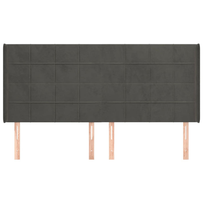 Testiera ad Orecchio GrigioScuro 203x16x118/128cm in Velluto 3119647