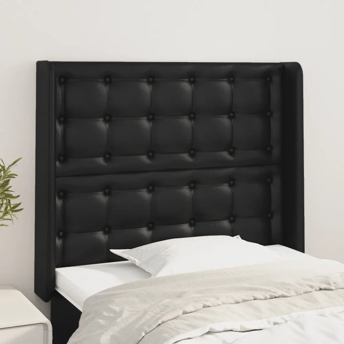 Testiera ad Orecchio-Testata con Orecchie Nera 83x16x118/128 cm in Similpelle 947992