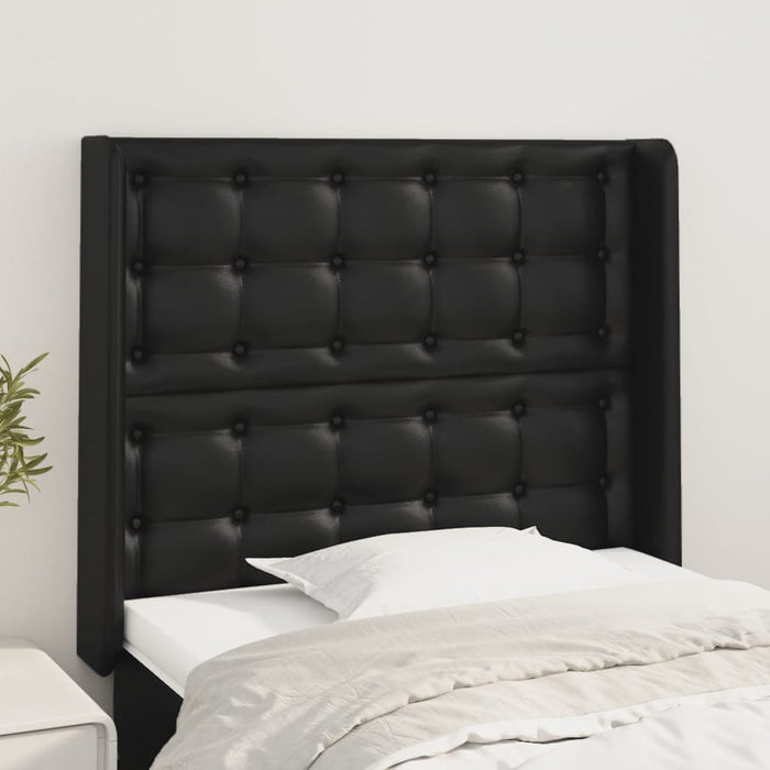Testiera ad Orecchio-Testata con Orecchie Nera 93x16x118/128 cm in Similpelle 184089
