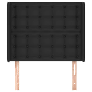 Testiera ad Orecchio Nera 103x16x118/128 cm in Similpelle 3119664