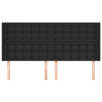 Testiera ad Orecchio-Testata con Orecchie Nera 203x16x118/128 cm in Similpelle 760137