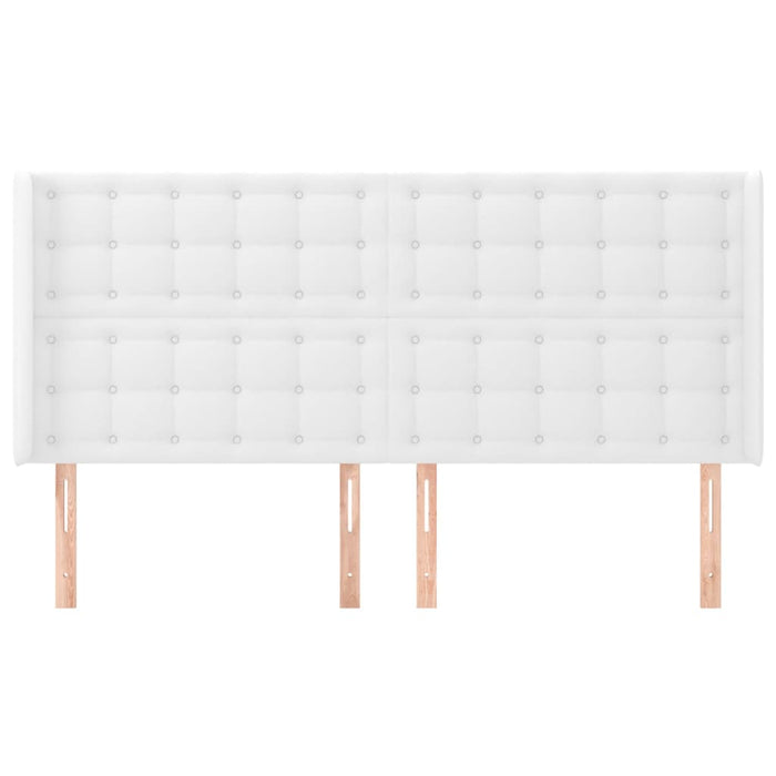 Testiera ad Orecchio Bianco 203x16x118/128 cm in Similpelle 3119689