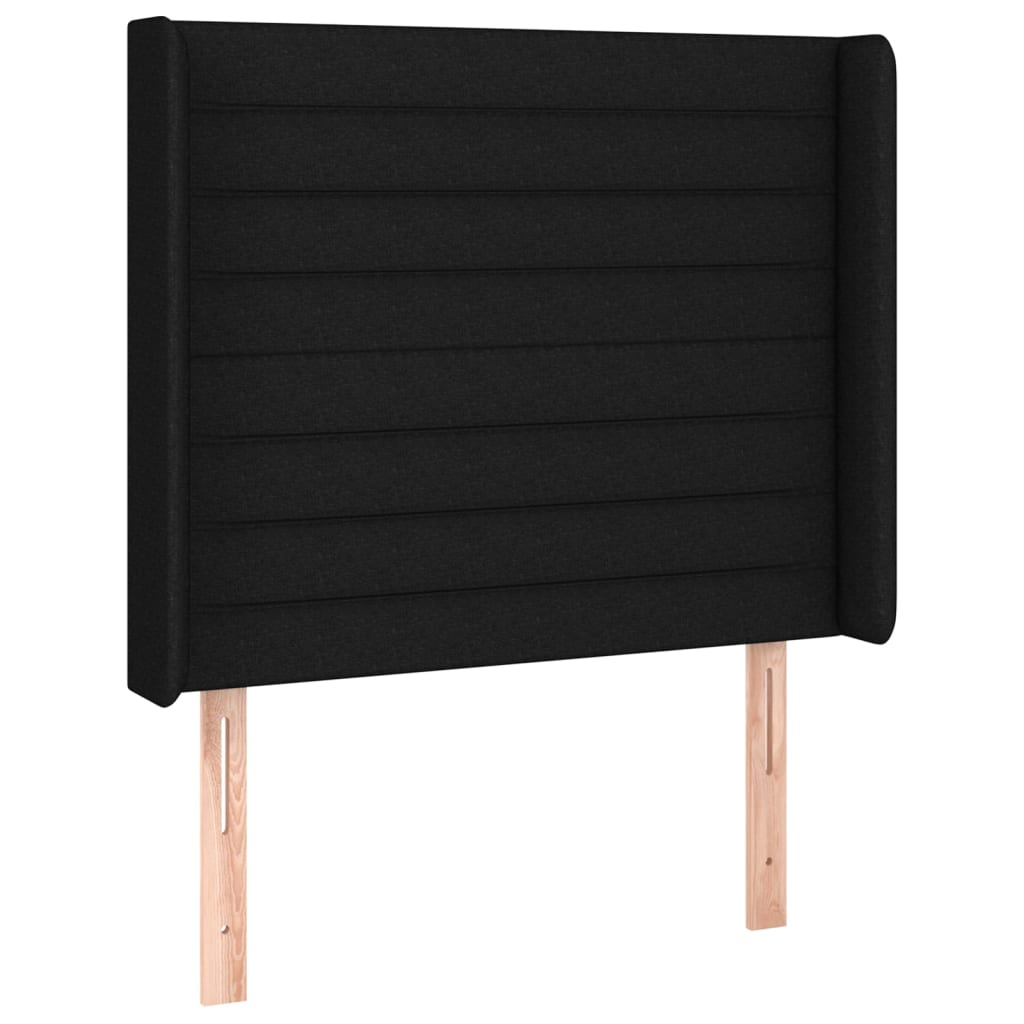 Testiera ad Orecchio Nera 83x16x118/128 cm in Tessuto 3119696