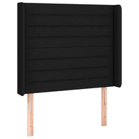 Testiera ad Orecchio Nera 83x16x118/128 cm in Tessuto 3119696