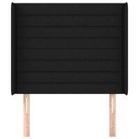 Testiera ad Orecchio Nera 83x16x118/128 cm in Tessuto 3119696