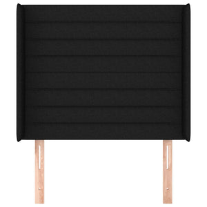 Testiera ad Orecchio Nera 83x16x118/128 cm in Tessuto 3119696