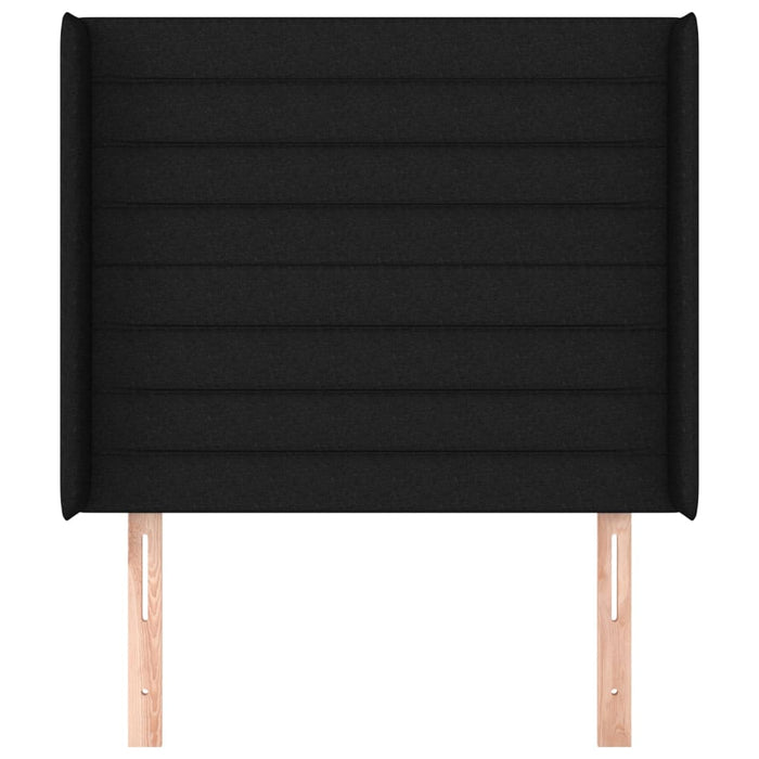 Testiera ad Orecchio Nera 83x16x118/128 cm in Tessuto 3119696