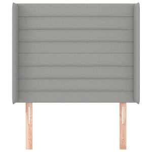 Testiera ad Orecchio-Testata con Orecchie Grigio Chiaro 93x16x118/128 cm in Tessuto 205503