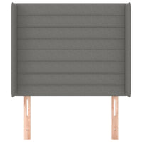 Testiera ad Orecchio-Testata con Orecchie Grigio Scuro 93x16x118/128 cm in Tessuto 449932