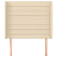 Testiera ad Orecchio-Testata con Orecchie Crema 93x16x118/128 cm in Tessuto 173578