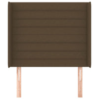 Testiera ad Orecchio-Testata con Orecchie Marrone Scuro 103x16x118/128 cm in Tessuto 889112