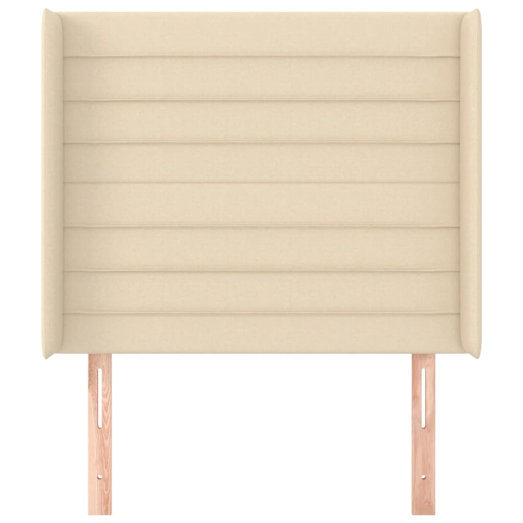 Testiera ad Orecchio-Testata con Orecchie Crema 103x16x118/128 cm in Tessuto 613209