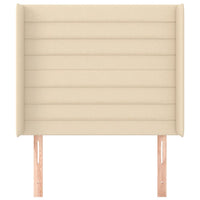 Testiera ad Orecchio-Testata con Orecchie Crema 103x16x118/128 cm in Tessuto 613209