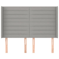 Testiera ad Orecchio-Testata con Orecchie Grigio Chiaro 147x16x118/128 cm in Tessuto 840212