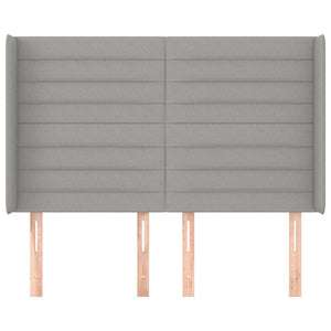 Testiera ad Orecchio-Testata con Orecchie Grigio Chiaro 147x16x118/128 cm in Tessuto 840212