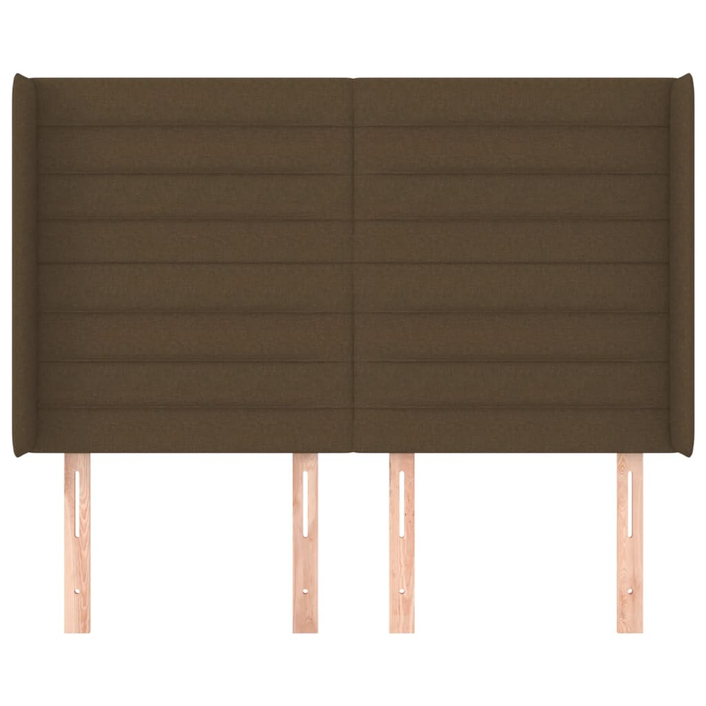 Testiera ad Orecchio-Testata con Orecchie MarroneScuro147x16x118/128cm inTessuto 209371