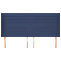 Testiera ad Orecchio-Testata con Orecchie Blu 163x16x118/128 cm in Tessuto 517214