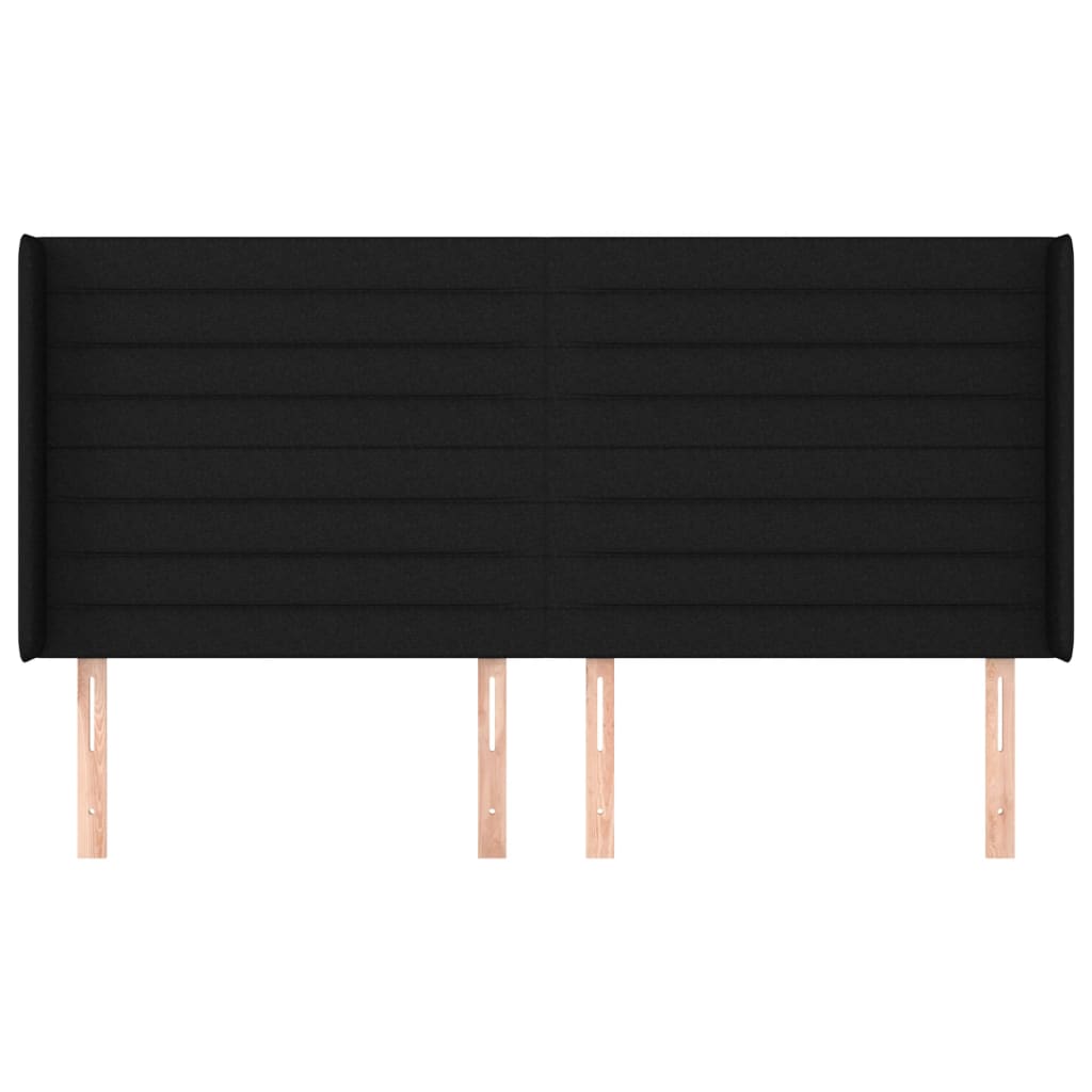 Testiera ad Orecchio Nera 183x16x118/128 cm in Tessuto 3119736