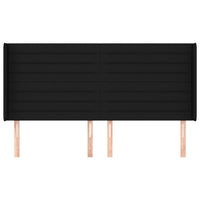 Testiera ad Orecchio Nera 183x16x118/128 cm in Tessuto 3119736