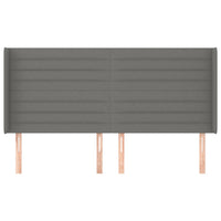 Testiera ad Orecchio-Testata con Orecchie GrigioScuro 203x16x118/128cm in Tessuto 568368