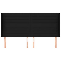 Testiera ad Orecchio-Testata con Orecchie Nera 203x16x118/128 cm in Tessuto 607232