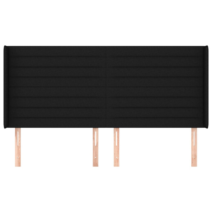 Testiera ad Orecchio-Testata con Orecchie Nera 203x16x118/128 cm in Tessuto 607232