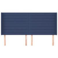 Testiera ad Orecchio Blu 203x16x118/128 cm in Tessuto 3119748