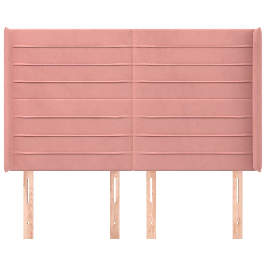 Testiera ad Orecchio-Testata con Orecchie Nera 147x16x118/128 cm in Velluto 391060