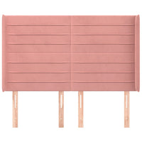 Testiera ad Orecchio-Testata con Orecchie Nera 147x16x118/128 cm in Velluto 391060