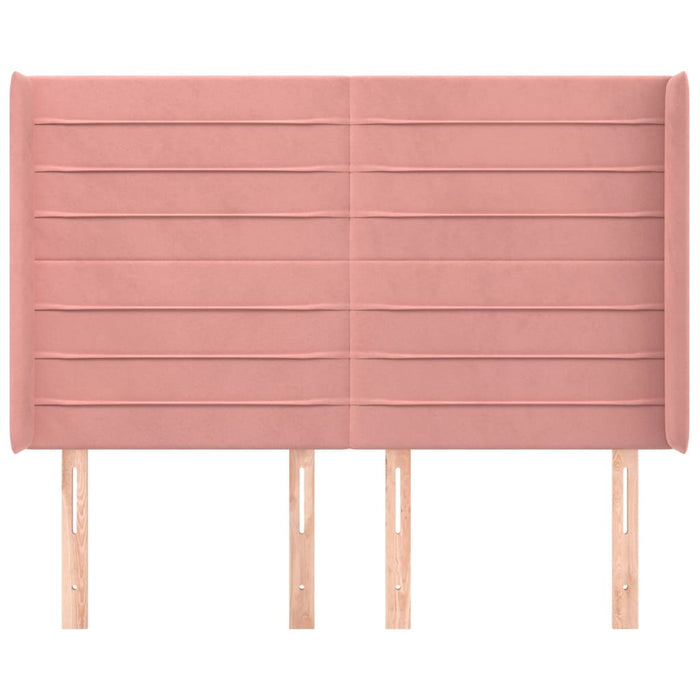 Testiera ad Orecchio-Testata con Orecchie Nera 147x16x118/128 cm in Velluto 391060