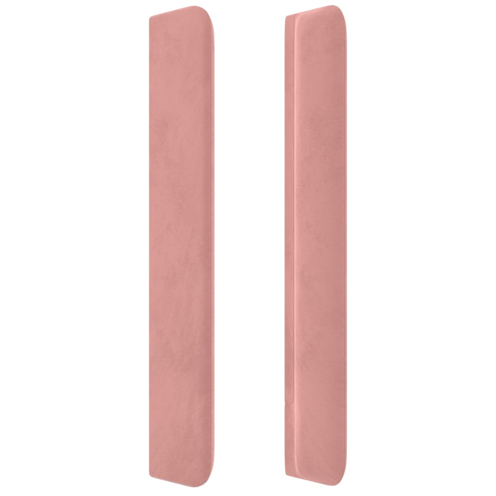 Testiera ad Orecchio Rosa 203x16x118/128 cm in Velluto