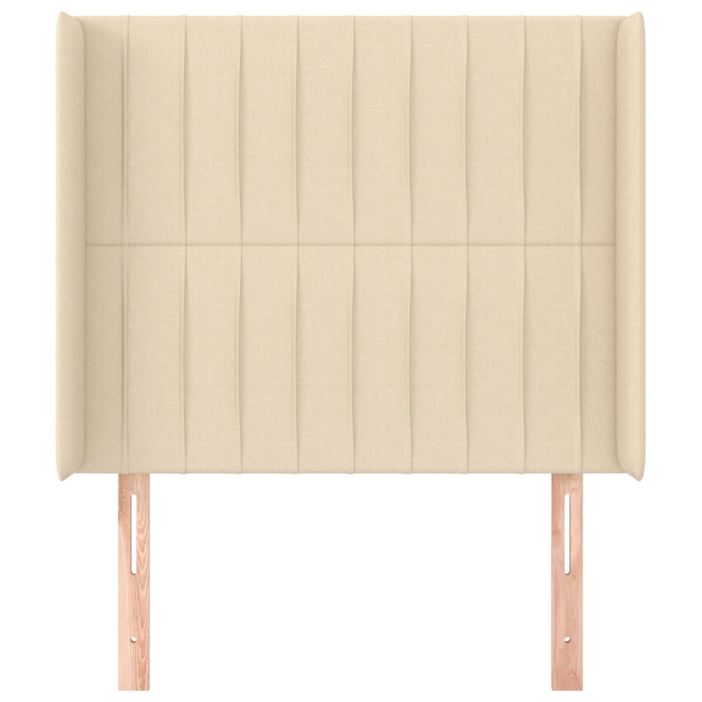 Testiera ad Orecchio-Testata con Orecchie Crema 93x16x118/128 cm in Tessuto 324090