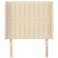 Testiera ad Orecchio-Testata con Orecchie Crema 93x16x118/128 cm in Tessuto 324090