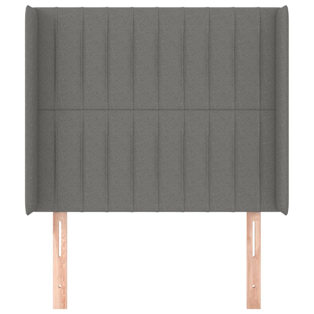 Testiera ad Orecchio-Testata con Orecchie GrigioScuro 103x16x118/128cm inTessuto 472971