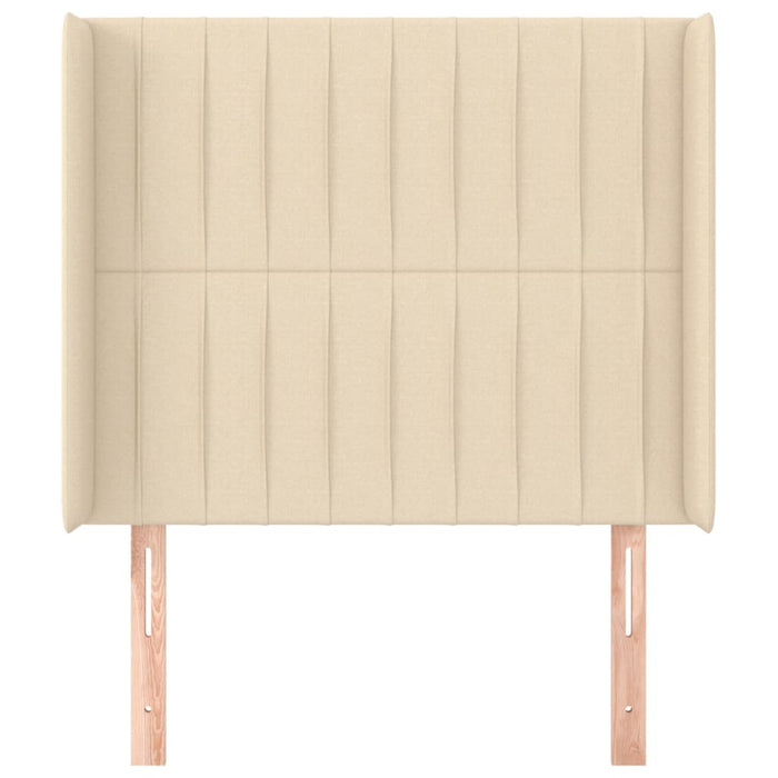 Testiera ad Orecchio-Testata con Orecchie Crema 103x16x118/128 cm in Tessuto 996454